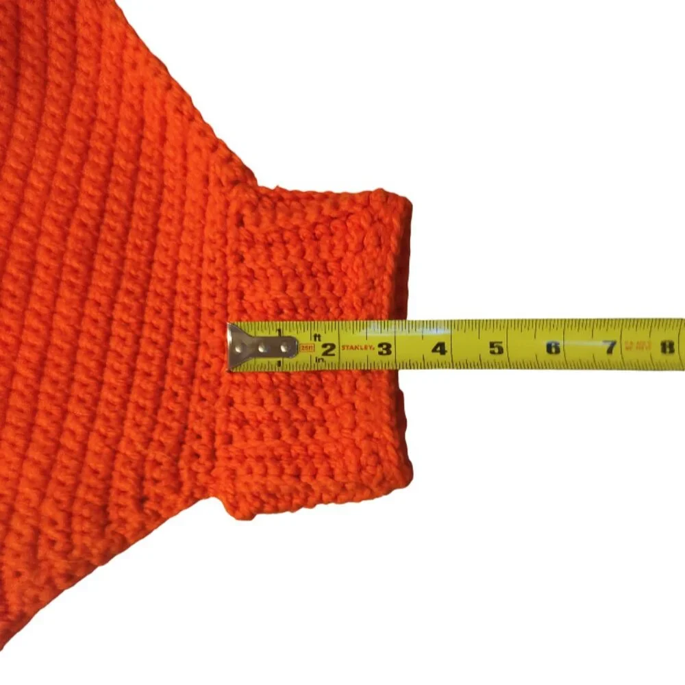 Homemade/Handmade Crocheted Orange Dog Sweater Large